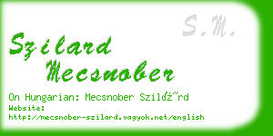 szilard mecsnober business card